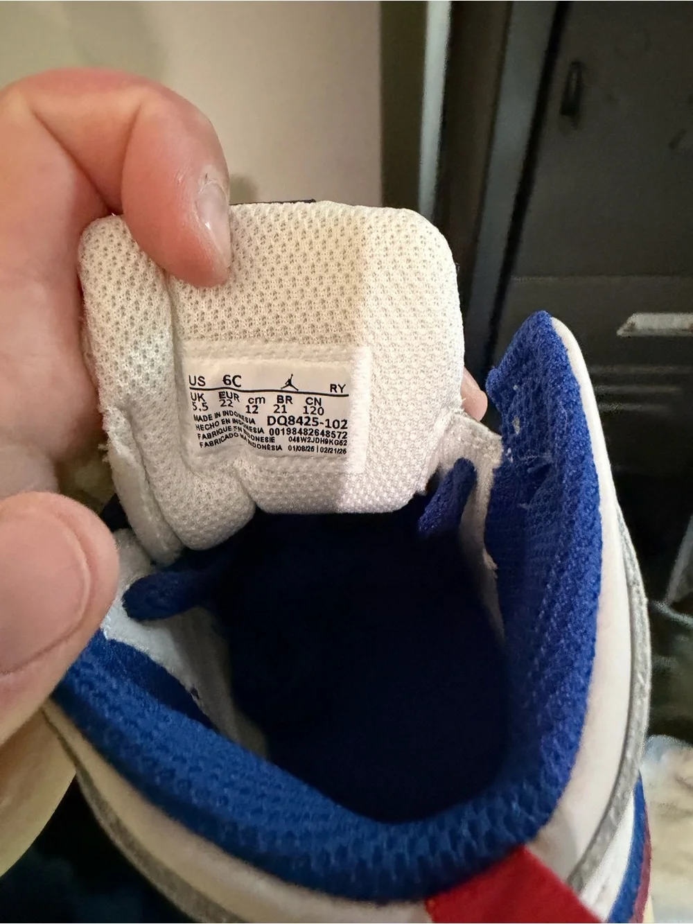 Jordan Kids High-Top Sneakers in Blue/Red/White
